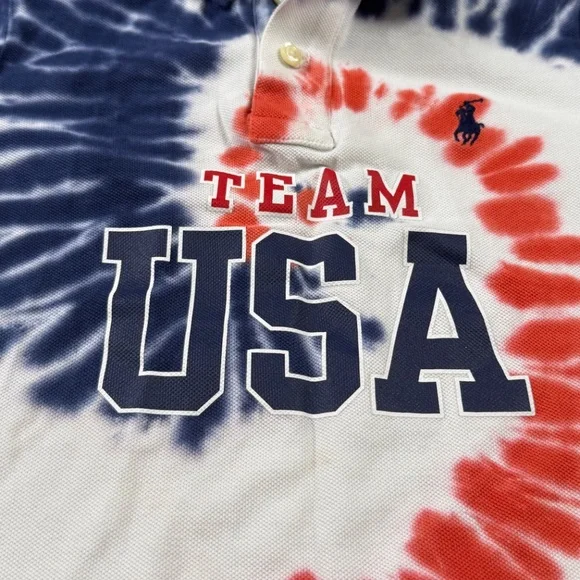 Polo Ralph Lauren Team USA Boys Polo Shirt Size 6, Tie-Dye Olympic 2020 - Picture 3 of 10